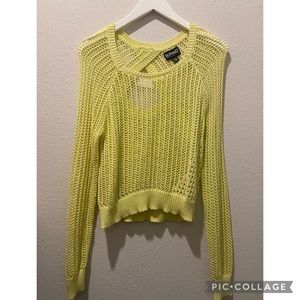 Size Small Yellow Yarn like material very see through Sweater/Top